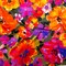 1 Yard Italian Proper Pink and Tangy Orange Floral Digitally Printed Silk Charmeuse Fabric 55 inch Width